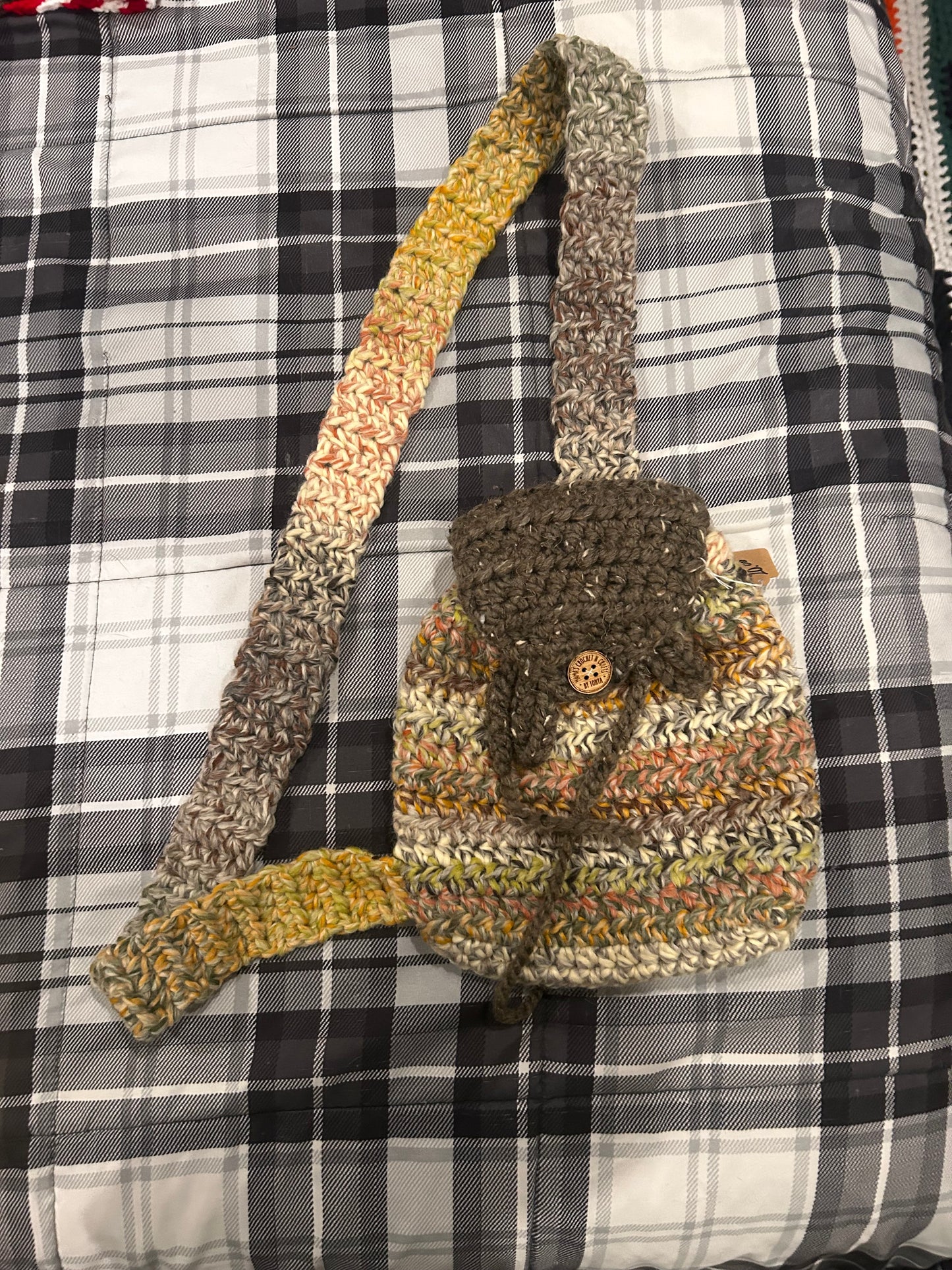 Backpack style w/button closure