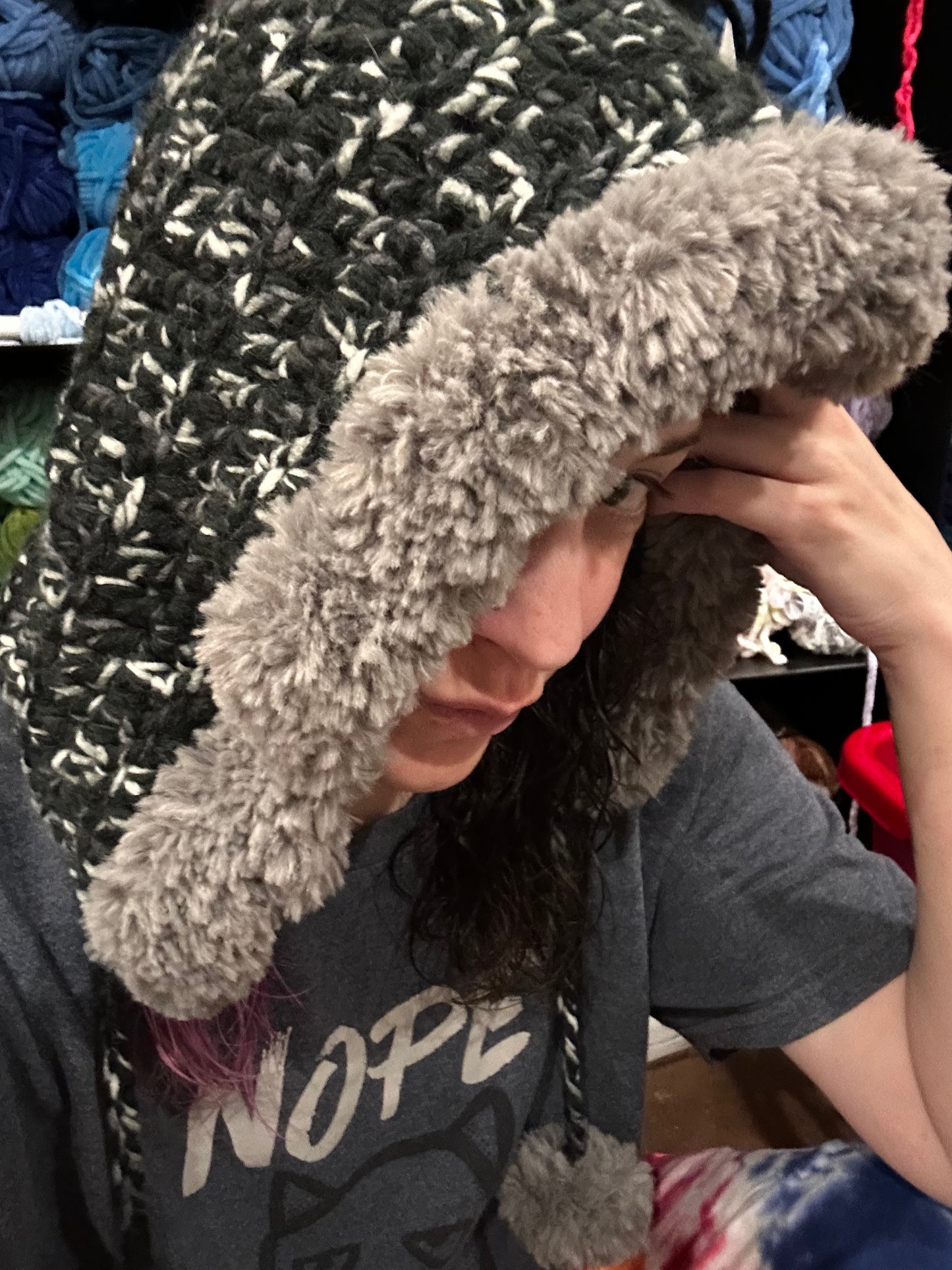 Fur lined hood