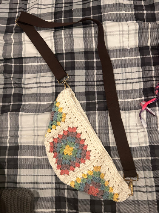 Lined granny square bum bag