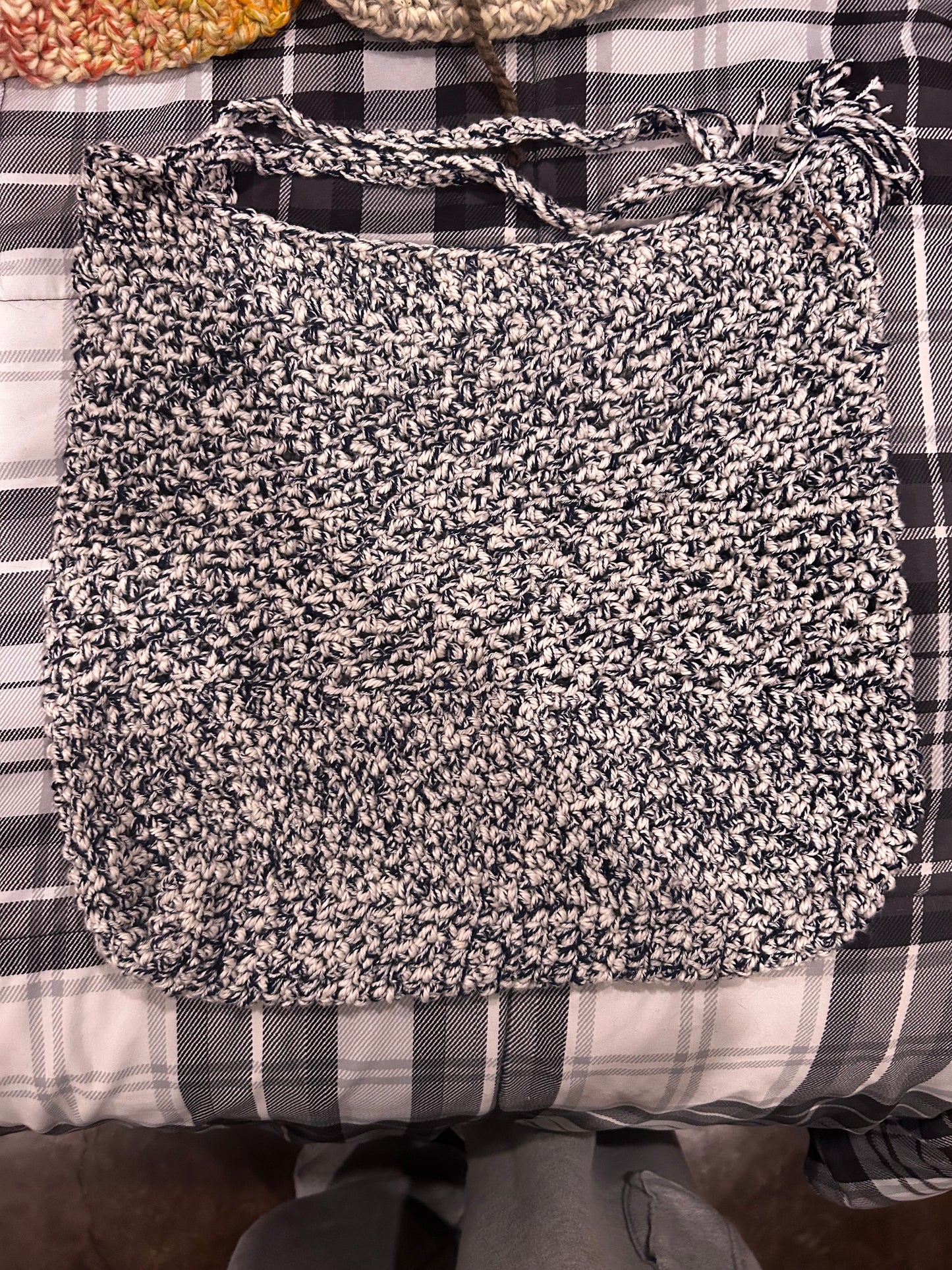 Navy/white market bag